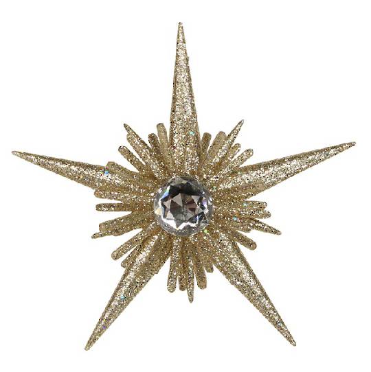 Acrylic Gold Glitter North Star with Gem 12cm *ETA Nov